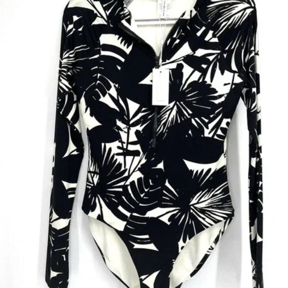 Trina Turk Lennox Half Zip One Piece Rashguard Paddle Suit Swimsuit